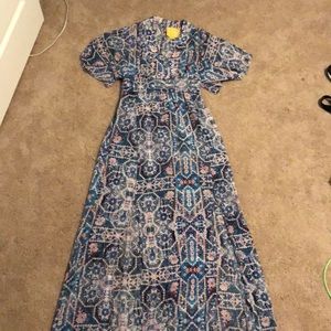 Anthropolgie maxi print dress